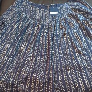 Lucky Brand Navy and Cream A-Line Skirt